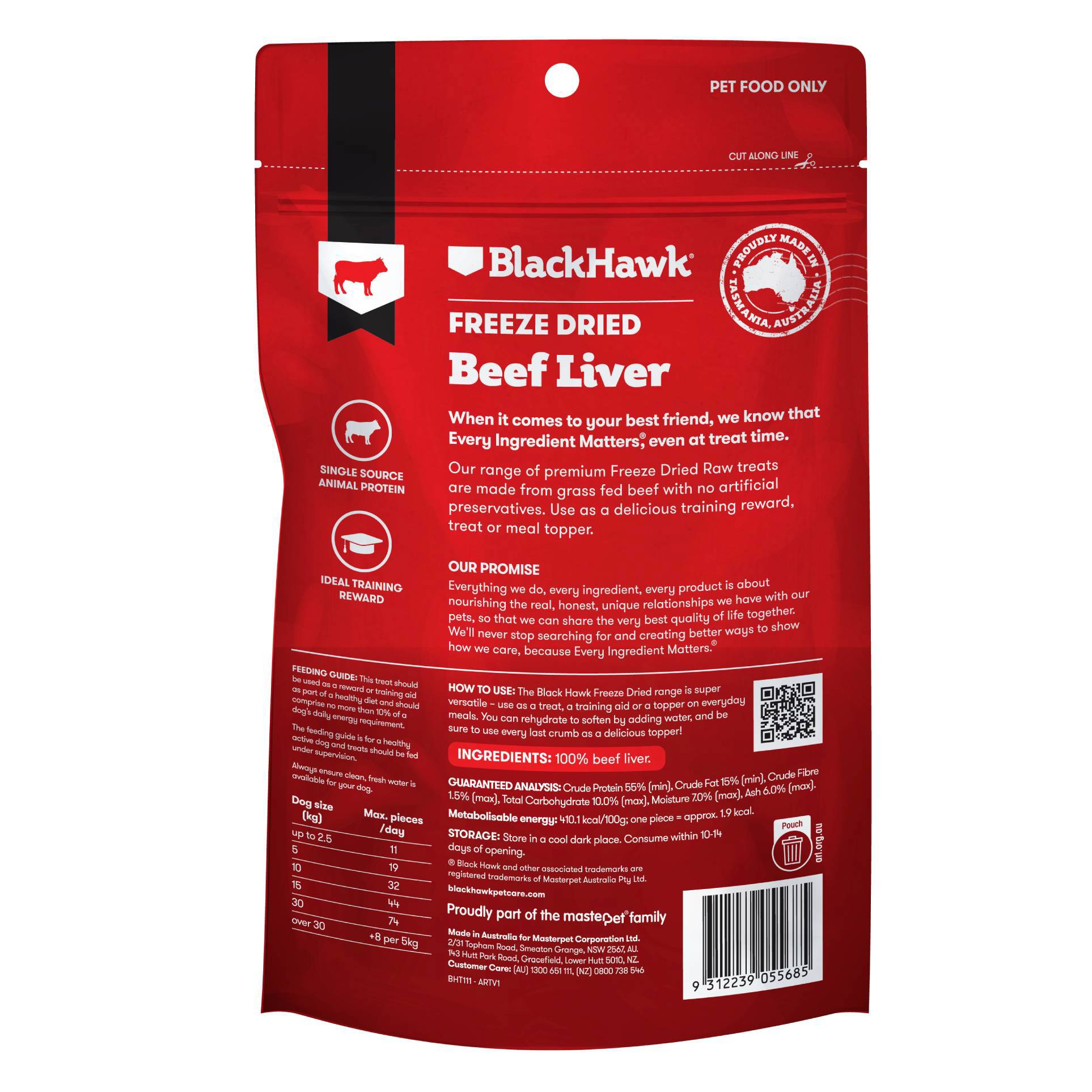 Black Hawk Freeze Dried Dog Treats - Beef